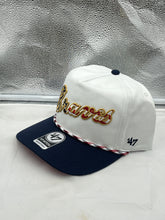 Load image into Gallery viewer, Atlanta Braves MLB '47 Brand White USA Script Hitch Rope Adjustable Snapback Hat - Casey's Sports Store