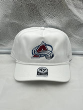 Load image into Gallery viewer, Colorado Avalanche NHL '47 White Hitch Rope Adjustable Snapback Hat - Casey's Sports Store