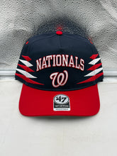 Load image into Gallery viewer, Washington Nationals MLB '47 Brand Navy TT Diamond Hitch Adjustable Snapback Hat front view showcasing the iconic logo and stylish design.