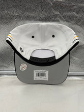 Load image into Gallery viewer, Person wearing the Pittsburgh Pirates MLB '47 Brand White TT Diamond Hitch Adjustable Snapback Hat at a baseball game.