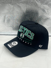 Load image into Gallery viewer, Boston Celtics NBA '47 Brand Black Roscoe Hitch Snapback Adjustable Hat - Casey's Sports Store