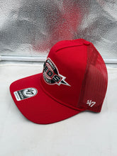Load image into Gallery viewer, Side view of Cincinnati Reds MLB '47 Brand Throwback Red Hitch Rope Adjustable Snapback Hat showcasing adjustable snapback closure.