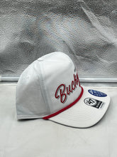 Load image into Gallery viewer, Ohio State Buckeyes NCAA '47 Brand White Hitch Rope Adjustable Snapback Hat featuring high-quality construction and adjustable fit for optimal comfort.
