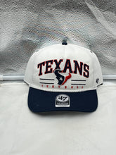 Load image into Gallery viewer, Houston Texans NFL '47 White TT Roscoe Hitch Rope Snapback Adjustable Hat showcasing the prominent Texans logo in a trendy design.
