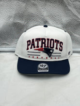 Load image into Gallery viewer, New England Patriots NFL '47 White TT Roscoe Hitch Rope Snapback Adjustable Hat front view showcasing the iconic team logo and stylish design.