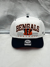 Load image into Gallery viewer, Cincinnati Bengals NFL '47 White TT Roscoe Hitch Rope Snapback Adjustable Hat showcasing the iconic Bengals logo and stylish rope detail.