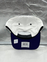 Load image into Gallery viewer, Close-up of the Baltimore Ravens NFL '47 White TT Roscoe Hitch Rope Snapback Adjustable Hat featuring rope detailing along the brim.