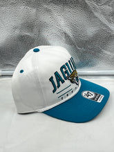 Load image into Gallery viewer, Jacksonville Jaguars NFL '47 White TT Roscoe Hitch Rope Snapback Adjustable Hat showcasing iconic team logo and trendy rope design, perfect for game day.