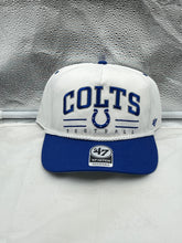 Load image into Gallery viewer, Indianapolis Colts NFL '47 White TT Roscoe Hitch Rope Snapback Adjustable Hat showcasing the iconic Colts logo and stylish rope detail.