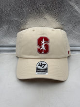Load image into Gallery viewer, Stanford Cardinal NCAA '47 Brand Natural Clean Up Adjustable Strapback Hat displayed from the front showing the classic logo and natural color.