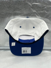 Load image into Gallery viewer, Dallas Mavericks NBA '47 Brand White Two Tone Hitch Snapback Adjustable Hat back view showing adjustable snapback closure.