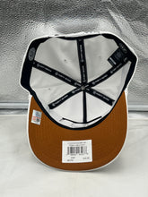 Load image into Gallery viewer, Texas Longhorns NCAA '47 Brand White Script Hitch Rope Adjustable Snapback Hat laid flat on a surface, accentuating its white color and trendy design.