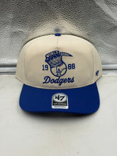 Load image into Gallery viewer, Los Angeles Dodgers 1988 World Series MLB '47 Brand Natural Hitch Adjustable Hat showcasing vintage style and distressed look, perfect for fans of the Los Angeles Dodgers hat.