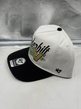 Load image into Gallery viewer, Side view of the Vanderbilt Commodores NCAA '47 Brand White TT Hitch Adjustable Snapback Hat, highlighting its adjustable strap for a comfortable fit.