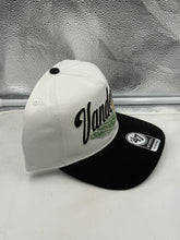 Load image into Gallery viewer, Close-up of the bold Vanderbilt Commodores logo on the NCAA '47 Brand White TT Hitch Adjustable Snapback Hat, a must-have accessory for true fans.