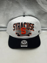 Load image into Gallery viewer, Front view of the Syracuse Orange NCAA '47 Brand White Two Tone Hitch Adjustable Snapback Hat, featuring team colors and logo, ideal for showing support for your favorite Syracuse Orange hat.