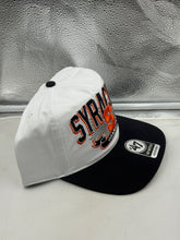 Load image into Gallery viewer, Close-up of the Syracuse Orange NCAA '47 Brand White Two Tone Hitch Adjustable Snapback Hat, focusing on the quality materials and unique two-tone color scheme, a must-have Syracuse Orange hat for fans.