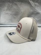 Load image into Gallery viewer, Back view of San Francisco 49ers NFL '47 Brand Bone Trucker Adjustable Hat featuring breathable mesh for optimal airflow.