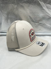 Load image into Gallery viewer, Close-up shot of the San Francisco 49ers NFL '47 Brand Bone Trucker Adjustable Hat highlighting its high-quality materials and structured design.