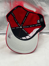 Load image into Gallery viewer, Atlanta Flames NHL '47 Throwback Red Script Hitch Rope Adjustable Snapback Hat showcasing vibrant red color and classic script lettering, perfect for hockey fans.