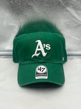 Load image into Gallery viewer, Oakland Athletics MLB '47 Brand Throwback Green Clean Up Adjustable Hat featuring a classic throwback design, perfect for showing team spirit.