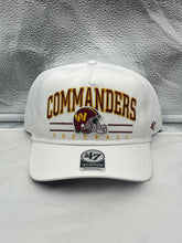 Load image into Gallery viewer, Washington Commanders NFL '47 Brand White Hitch Rope Snapback Adjustable Hat showcasing its stylish design and quality construction.
