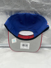 Load image into Gallery viewer, New England Patriots NFL '47 Throwback Blue Script Hitch Snapback Adjustable Hat showcasing its iconic vintage script logo design and vibrant blue color.