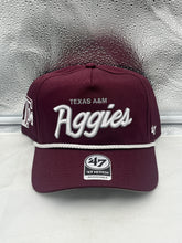 Load image into Gallery viewer, Texas A&M Aggies NCAA '47 Brand Maroon Script Hitch Rope Adjustable Snapback Hat showcasing its stylish maroon color and script logo design.