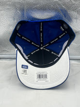 Load image into Gallery viewer, Close-up view of the Kentucky Wildcats NCAA '47 Blue Script Rope Hitch Adjustable Snapback Hat featuring iconic Wildcats script, perfect for game day wear.