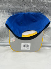 Load image into Gallery viewer, Los Angeles Rams NFL '47 Blue Two Tone Script Hitch Snapback Adjustable Hat displayed on a mannequin showcasing its stylish design and adjustable fit.