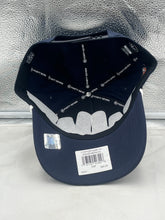 Load image into Gallery viewer, Denver Broncos NFL '47 Navy Overhand Script Rope Hitch Snapback Adjustable Hat worn by a fan, emphasizing team spirit and adjustable fit.