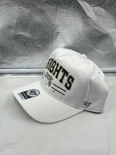 Load image into Gallery viewer, Close-up view of the UCF Knights NCAA '47 Brand Throwback White Hitch Adjustable Snapback Hat featuring premium fabric and adjustable snapback closure for comfort.