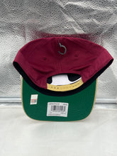 Load image into Gallery viewer, Florida State Seminoles FSU NCAA '47 Brand Red TT Script Hitch Adjustable Hat displayed on a flat surface with a vibrant red color and the TT Script logo prominently featured.