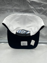 Load image into Gallery viewer, Back view of the Utah Mammoth NHL '47 Brand White Two Tone Hitch Adjustable Snapback Hat, highlighting the comfortable fit and quality fabric.
