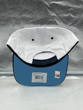 Load image into Gallery viewer, North Carolina Tar Heels NCAA '47 White TT Hitch Rope Adjustable Snapback Hat worn by a fan at a sporting event, showing team spirit and style.