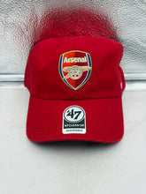 Load image into Gallery viewer, Arsenal FC Gunners EPL '47 Brand Red Clean Up Adjustable Strapback Hat