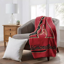 Load image into Gallery viewer, a red arizona diamondbacks blanket sitting on top of a couch