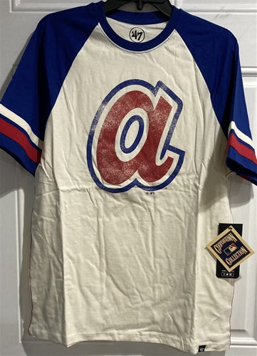 Atlanta Braves Throwback MLB '47 Brand Cream Heritage Opener Men's Tee Shirt