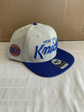 Load image into Gallery viewer, New York Knicks NBA Crosstown Script Two Tone '47 Brand Captain Snapback Hat - Casey's Sports Store
