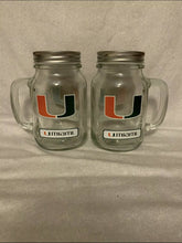 Load image into Gallery viewer, Miami Hurricanes NCAA Set of 2 16oz Mason Jars with Lids Duck House - Casey's Sports Store