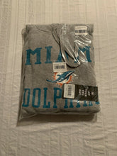 Load image into Gallery viewer, Miami Dolphins NFL '47 Brand Grey Block Sleeve Stripe Men's Fleece XL Hoodie - Casey's Sports Store