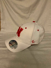 Load image into Gallery viewer, Nebraska Cornhuskers NCAA Zephyr Stretch Fit White Hat Cap - Casey's Sports Store
