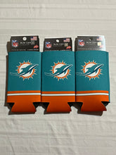 Load image into Gallery viewer, Miami Dolphins NFL Set Of 3 2-Sided Koozies Coozies Slim Can Cooler - Casey's Sports Store