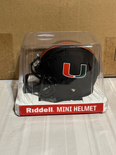Load image into Gallery viewer, Miami Hurricanes NCAA Riddell Speed Alternate Black Mini Helmet - Casey's Sports Store