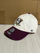 Load image into Gallery viewer, Anaheim Ducks NHL '47 Brand Throwback White Two Tone Clean Up Adjustable Hat - Casey's Sports Store