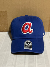 Load image into Gallery viewer, Atlanta Braves MLB '47 Throwback Brand Blue Clean Up Adjustable Strapback Hat - Casey's Sports Store