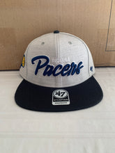 Load image into Gallery viewer, Indiana Pacers NBA '47 Brand Gray Street Script Captain Adjustable Snapback Hat - Casey's Sports Store