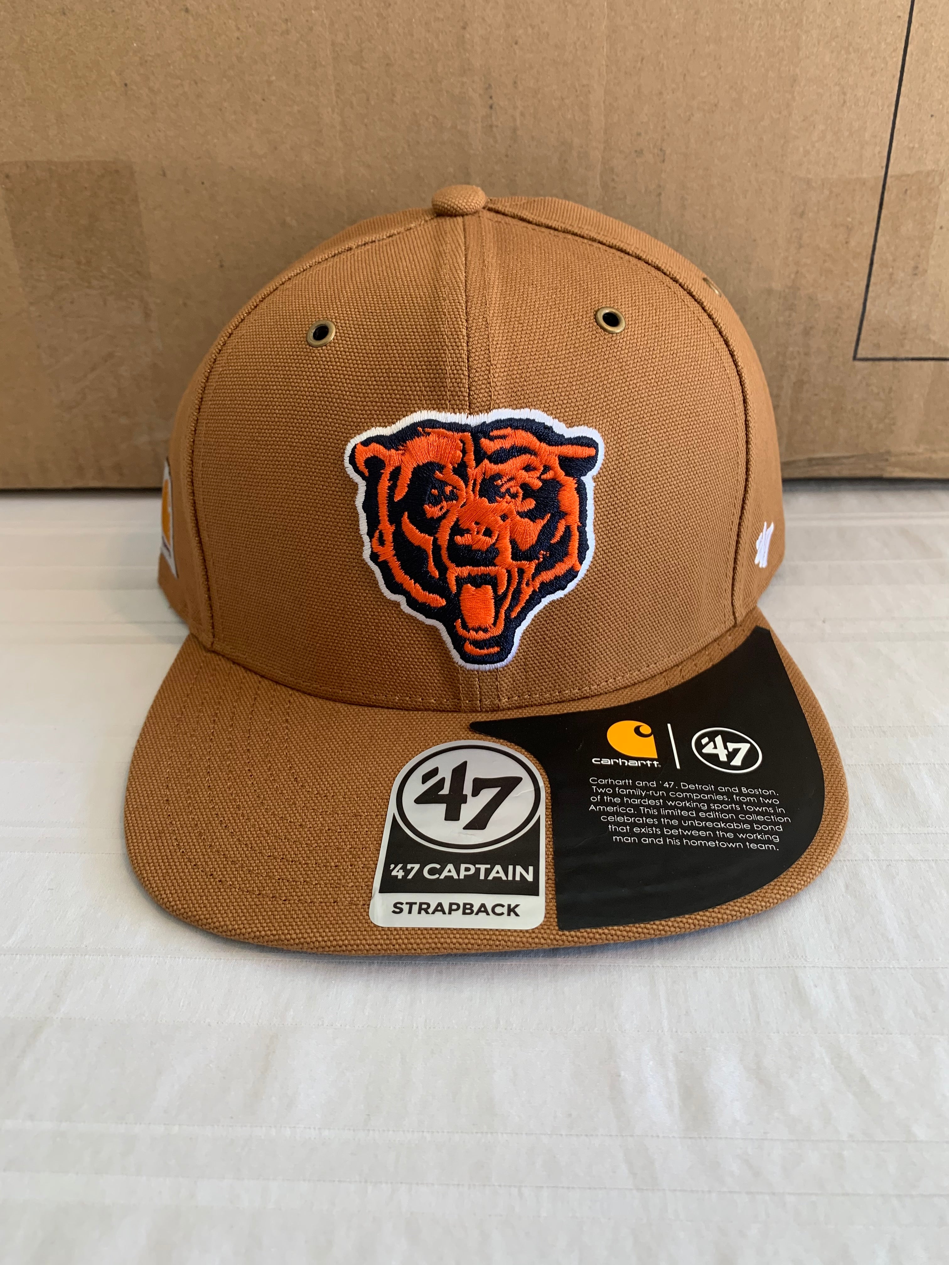 Chicago Bears NFL '47 Brand Carhartt Mens Brown Captain Strapback