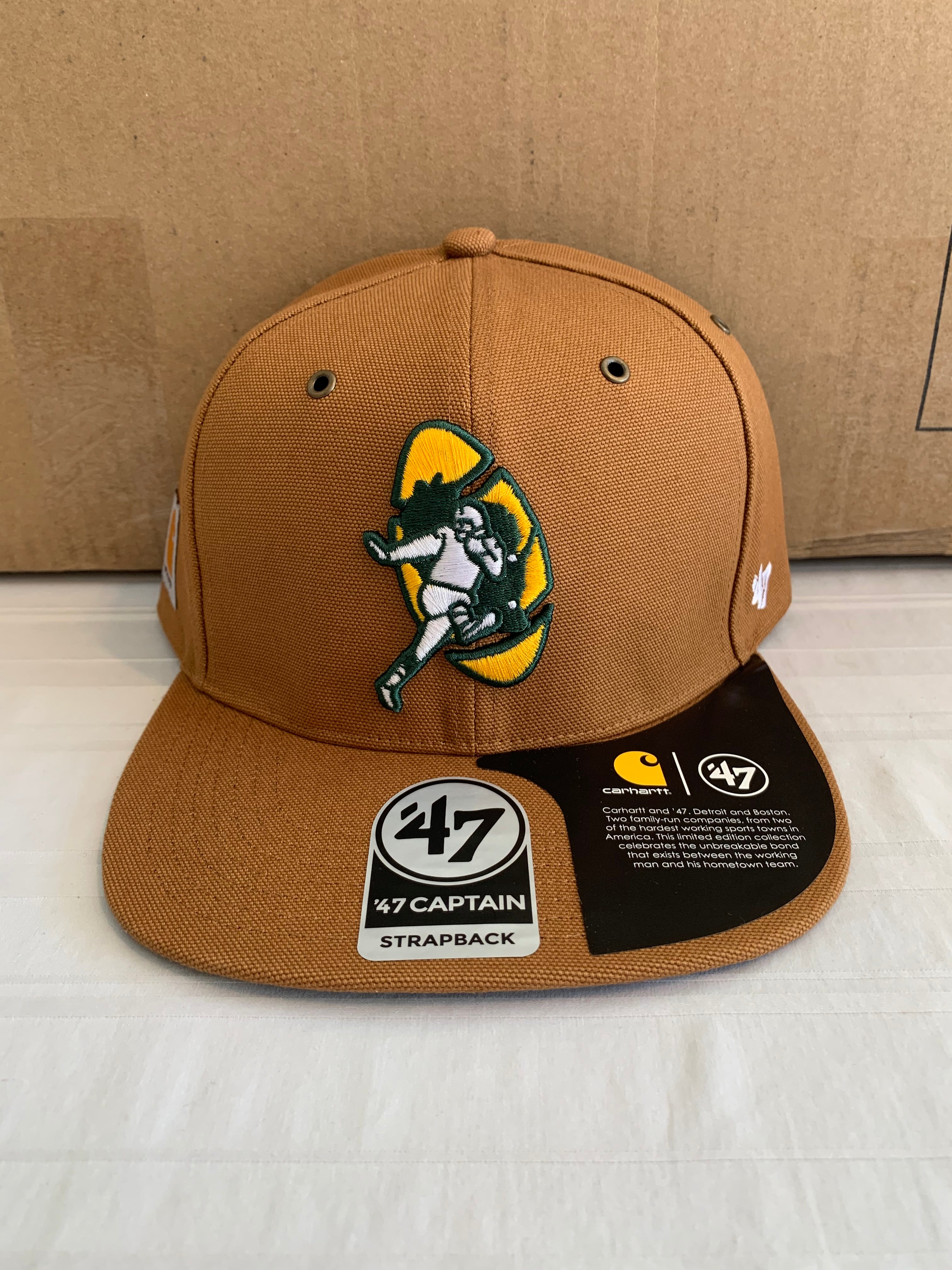 Green Bay Packers Throwback NFL '47 Brand Carhartt Brown Clean Up  Adjustable Hat