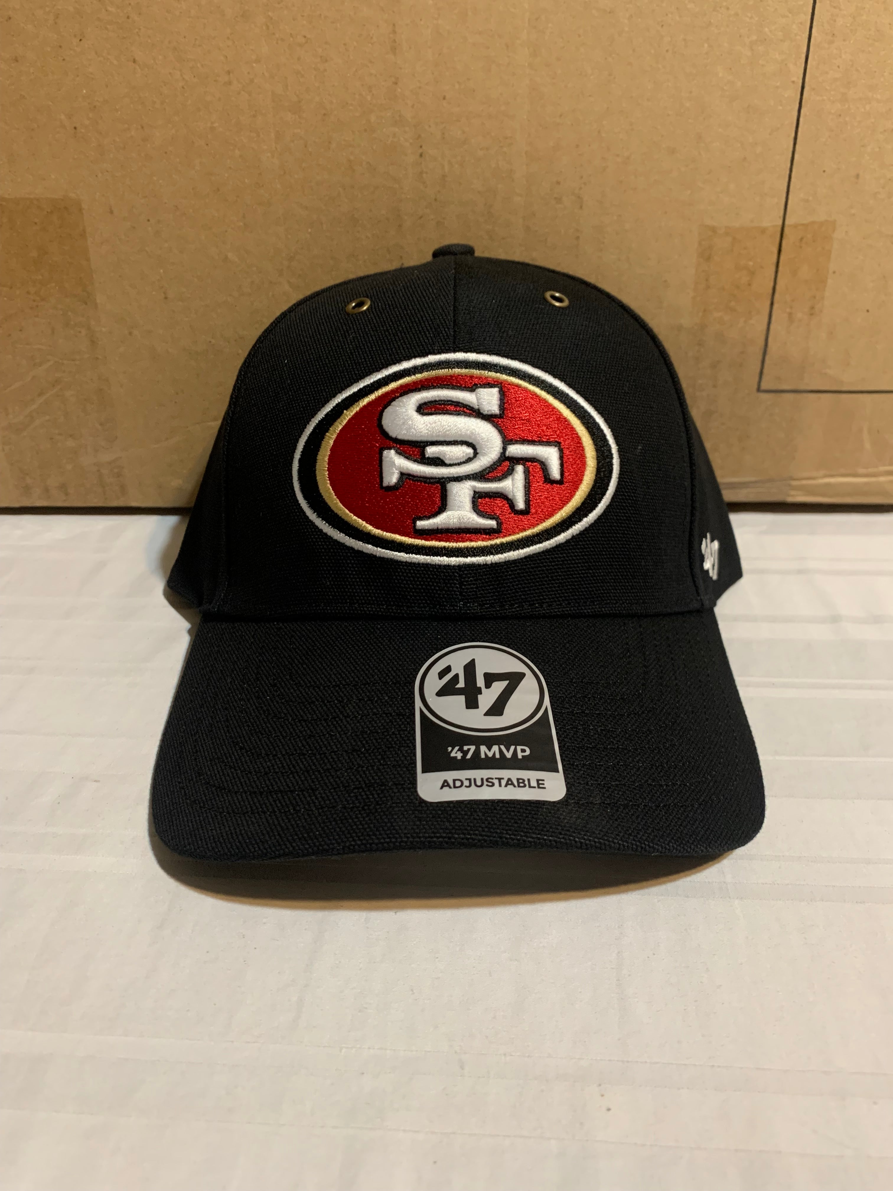 Men's Carhartt x '47 Black San Francisco 49ers Throwback Team Clean-Up  Adjustable Hat